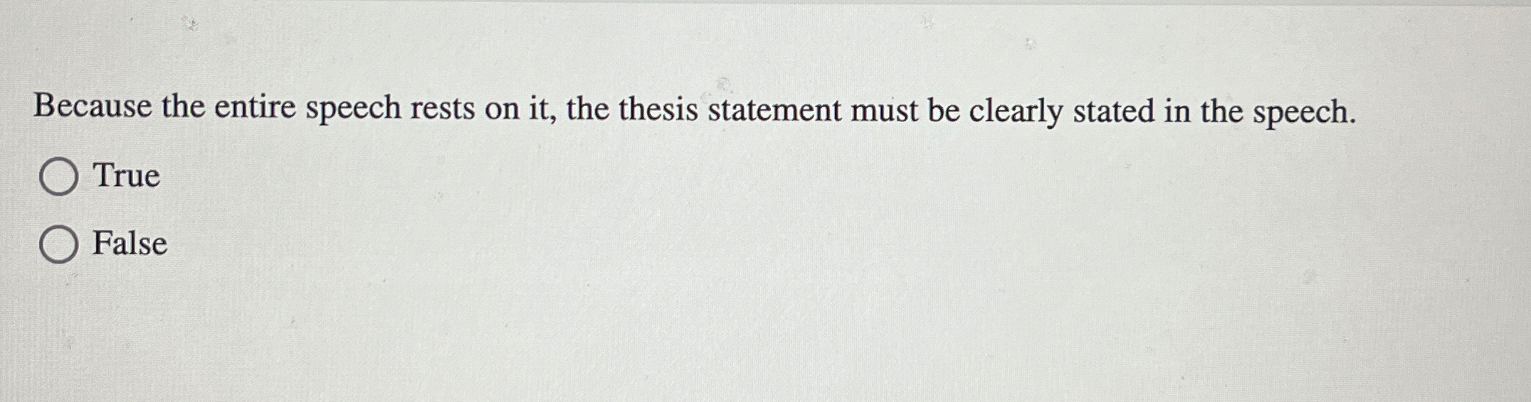 Solved Because the entire speech rests on it, ﻿the thesis | Chegg.com