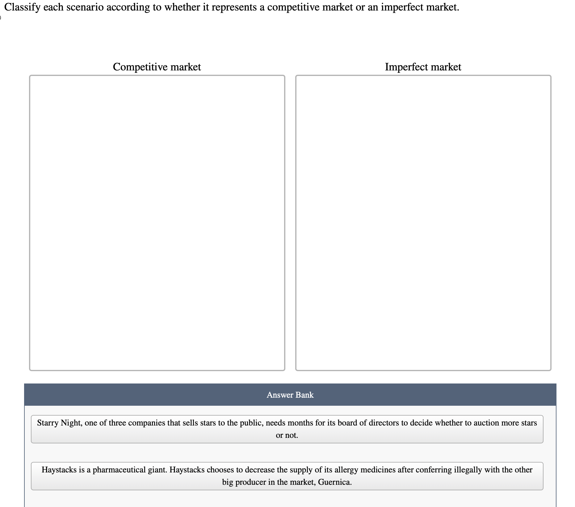 Solved Classify each scenario according to whether it | Chegg.com