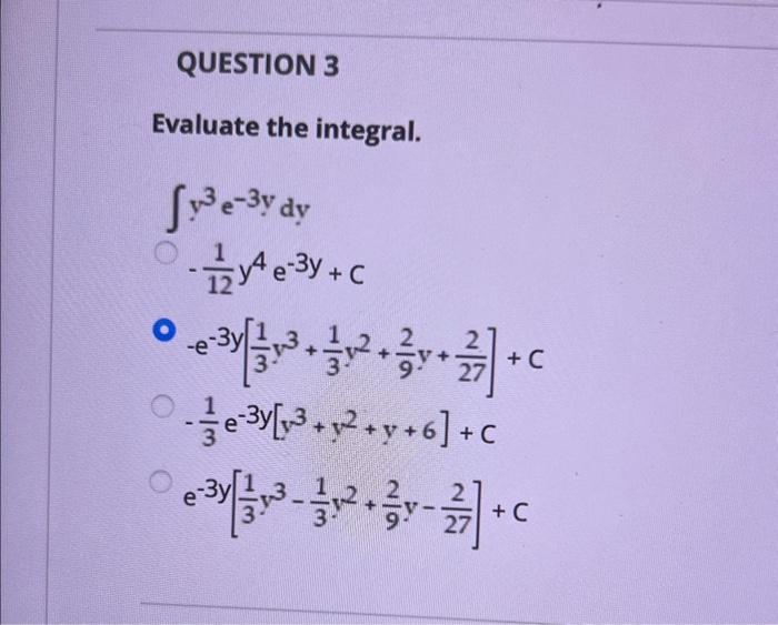 Solved Evaluate The Integral 1203