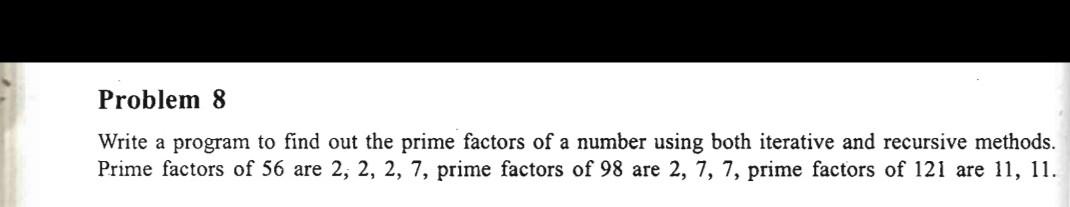 Solved Problem 8 Write A Program To Find Out The Prime | Chegg.com