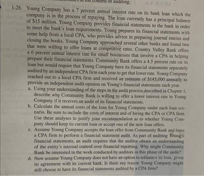 Solved a of auditing. Sito bi bilo treba 126 Young Company