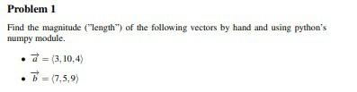 Solved Problem 1 Find the magnitude (