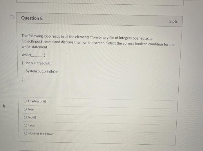 Solved Question 6 2 pts What is the value returned by the | Chegg.com