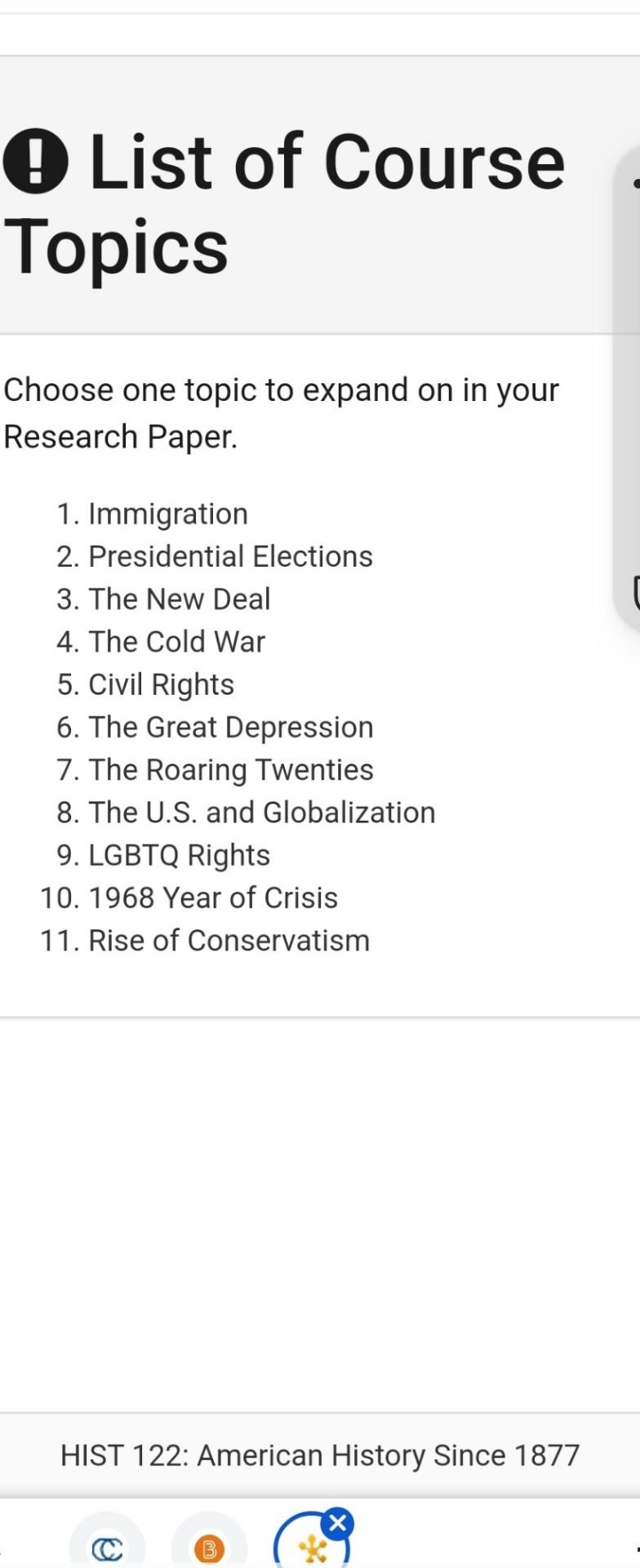 cold war research paper topics