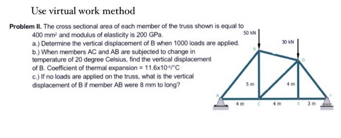 Solved 30 KN Use virtual work method Problem II. The cross | Chegg.com