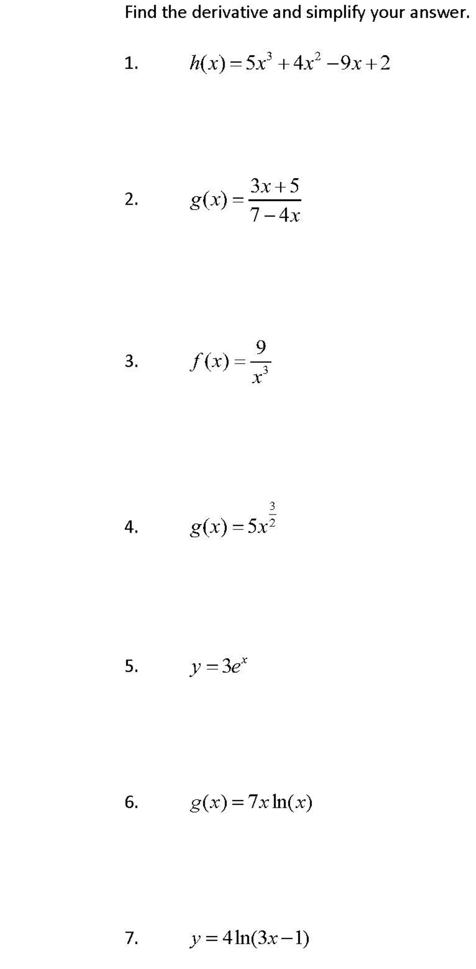 Solved Find the derivative and simplify your answer. Show | Chegg.com