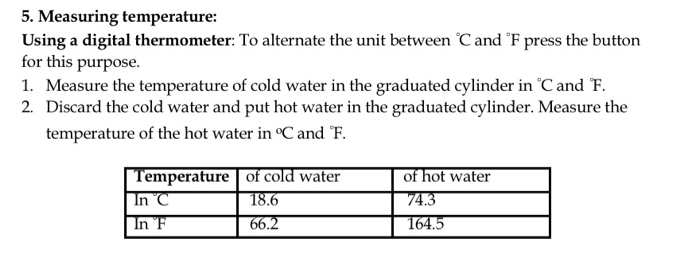 Solved 5. Measuring temperature: Using a digital | Chegg.com