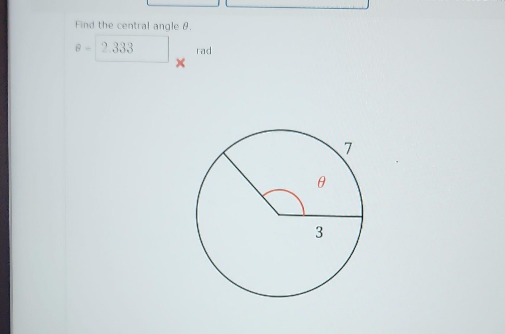 Solved Find The Central Angle θ. 