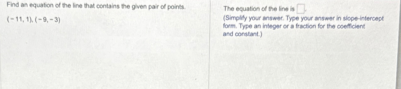 Solved Find an equation of the line that contains the given | Chegg.com