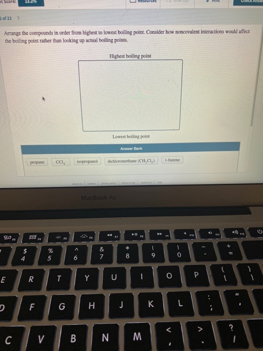 Solved Of 22 Arrange The Compounds In Order From Highest Chegg