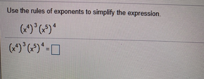 Solved Use the rules of exponents to simplify the | Chegg.com