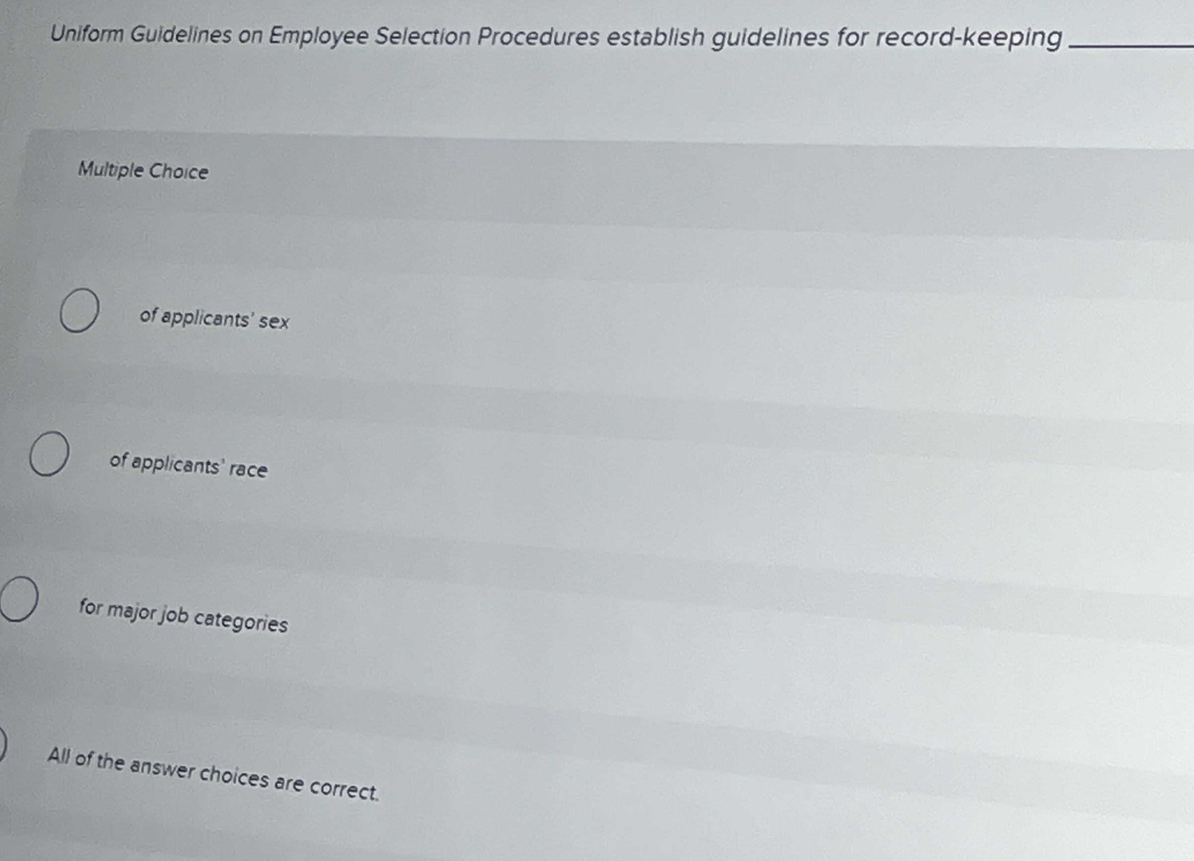 Solved Uniform Guidelines on Employee Selection Procedures
