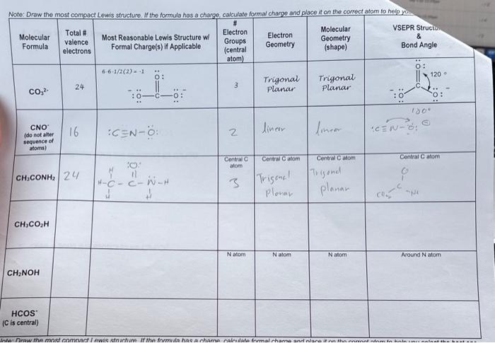 Solved Report Sheet for Experiment 9: Lewis Structures and | Chegg.com