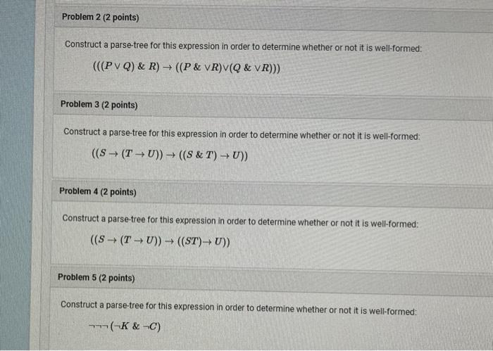 Solved Problem 2 (2 Points) Construct A Parse-tree For This | Chegg.com