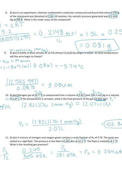 Solved & (6 pts) in an experiment, chemists synthesized a | Chegg.com