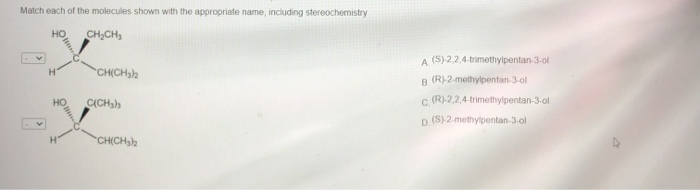 Solved Match each of the molecules shown with the | Chegg.com