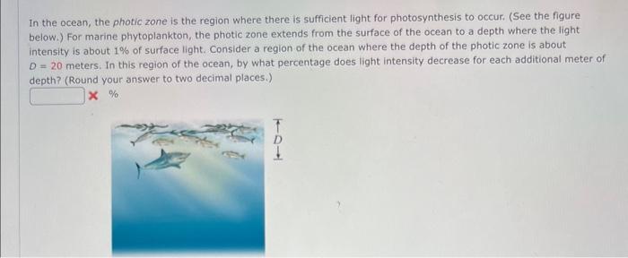 light penetrates the ocean in the photic zone down to