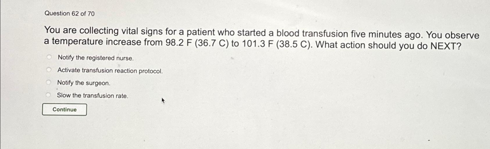 SOLVED: Question 3 A patient has a temperature of 38.5 °C. What is