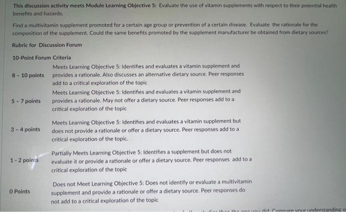 Solved This discussion activity meets Module Learning | Chegg.com
