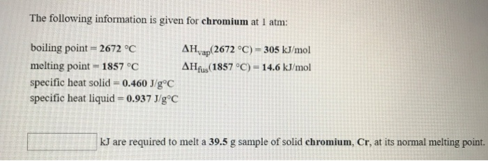 chromium melting point