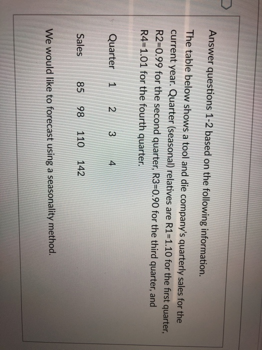 Solved Answer questions 1-2 based on the following | Chegg.com