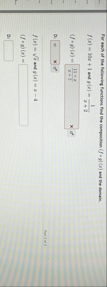 Solved For each of the following functions find the | Chegg.com