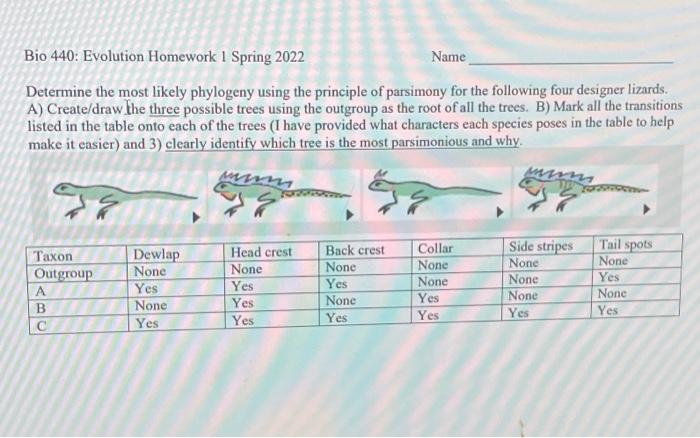 Solved Bio 440: Evolution Homework 1 Spring 2022 Name | Chegg.com ...