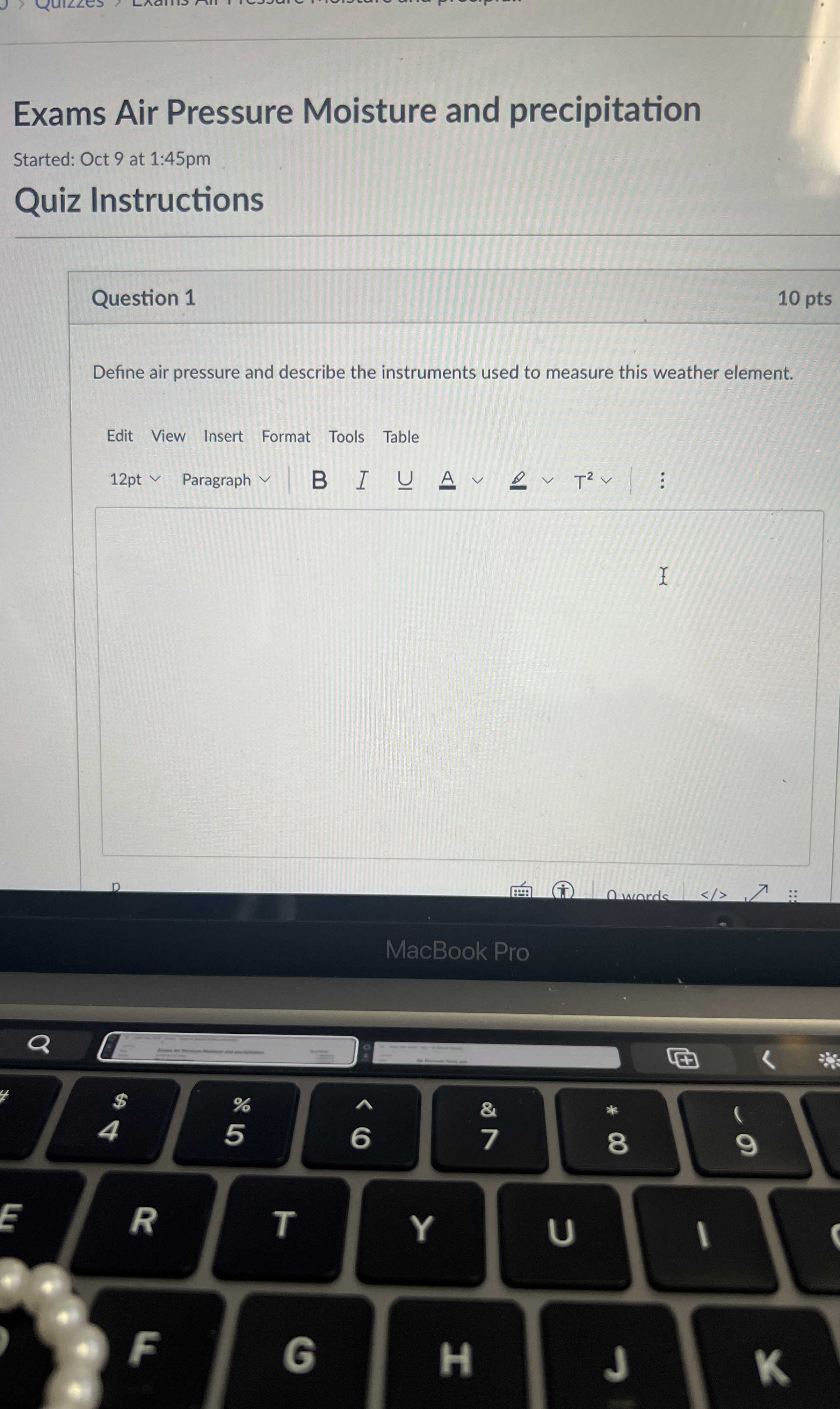 Solved Question 1Define air pressure and describe the
