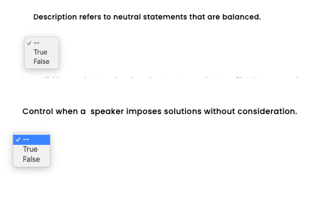 Solved Description refers to neutral statements that are | Chegg.com