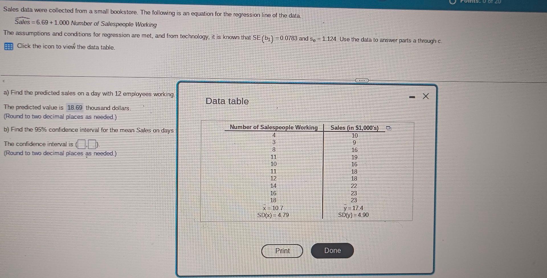 Solved Sales data were collected from a small bookstore. The | Chegg.com