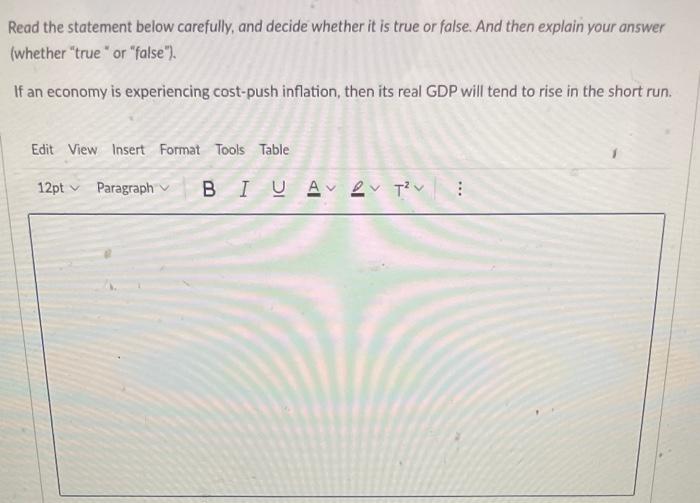 Solved Read the statement below carefully, and decide | Chegg.com