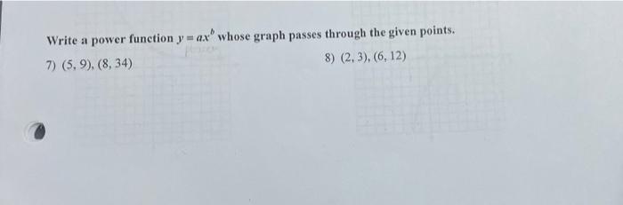 Solved Name Algebra 2 Unit 4 Worksheet 7: Write and Apply | Chegg.com