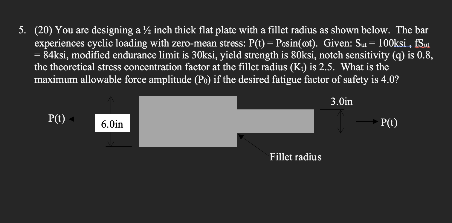 Solved (20) ﻿You are designing a 122 ﻿inch thick flat plate