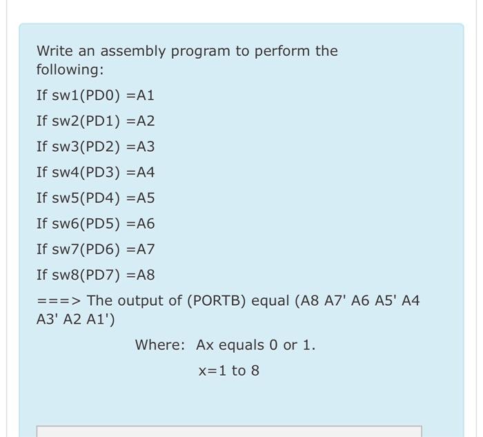 Solved Write an assembly program to perform the following: | Chegg.com