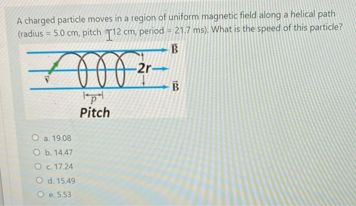 Solved A charged particle moves in a region of uniform | Chegg.com