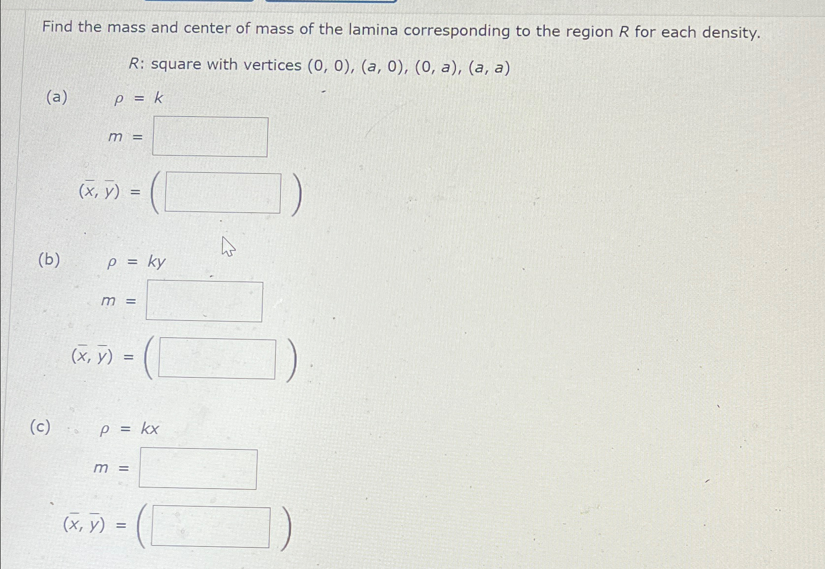 Solved Find The Mass And Center Of Mass Of The Lamina