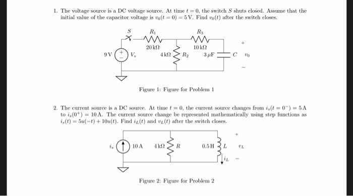 Solved 1. The voltage source is a DC voltage source. At time | Chegg.com