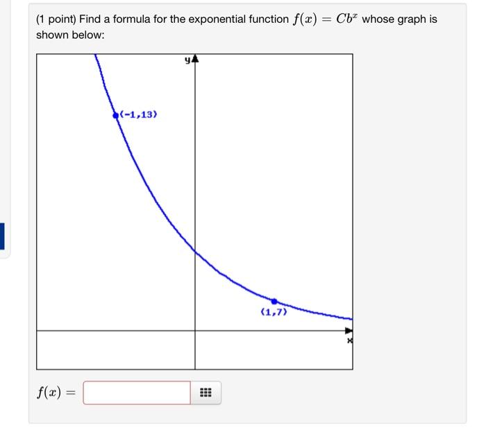 Solved (1 point) Find a formula for the exponential function | Chegg.com