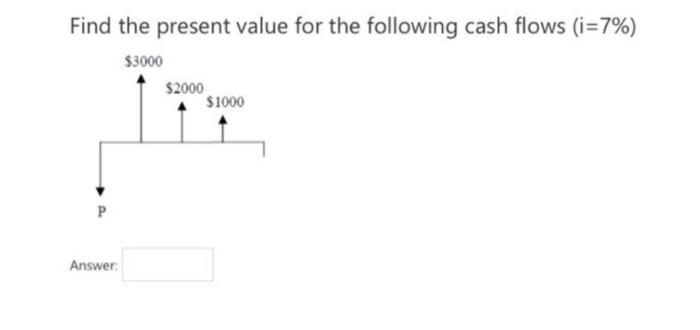 Solved Find The Present Value For The Following Cash Flows | Chegg.com