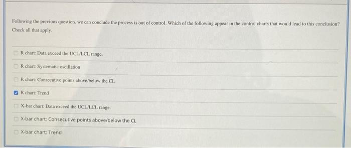 Solved D Question 22 A process that is "in control". be | Chegg.com