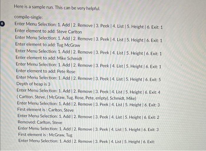Solved Here is a sample run. This can be very helpful. a | Chegg.com