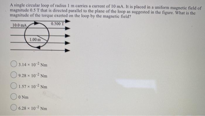 Solved A single circular loop of radius 1 m carries a | Chegg.com