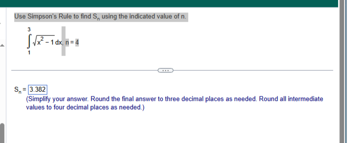 Solved Use Simpson's Rule to find S Subscript n using the | Chegg.com