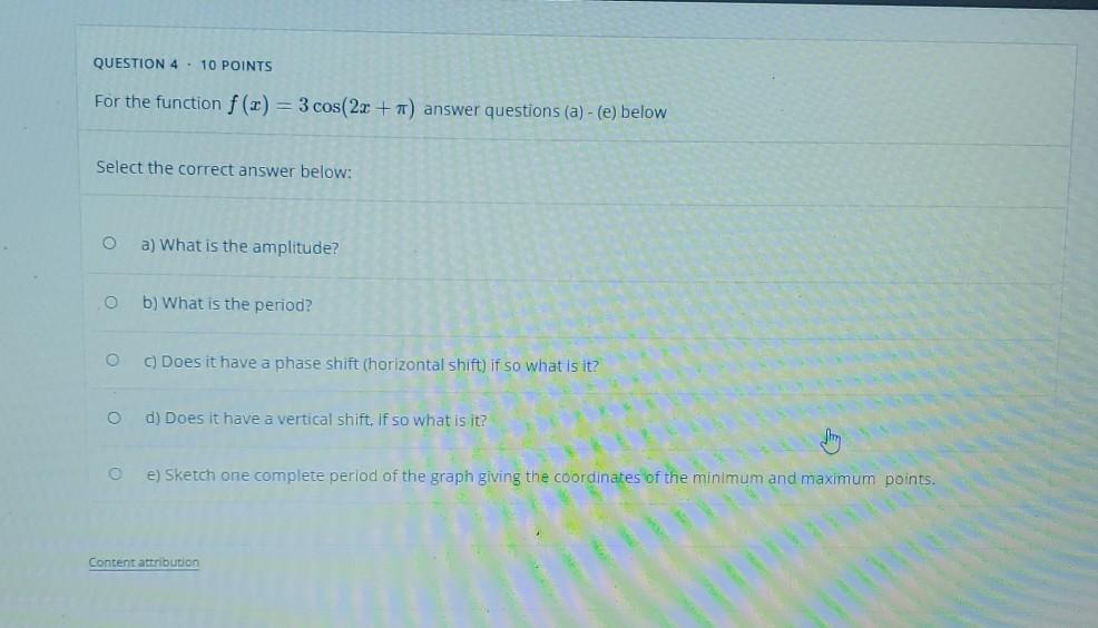 Solved QUESTION 4 . 10 POINTS For the function f(x) = 3 | Chegg.com