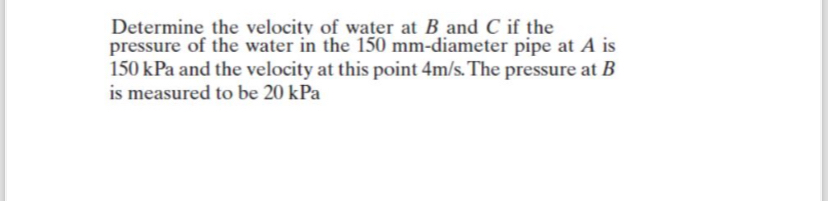 Solved Determine the velocity of water at B ﻿and C ﻿if the | Chegg.com