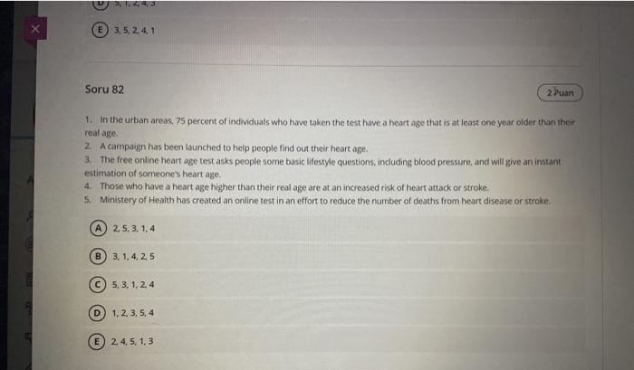 Solved In questions 81-85, you are required to put the | Chegg.com