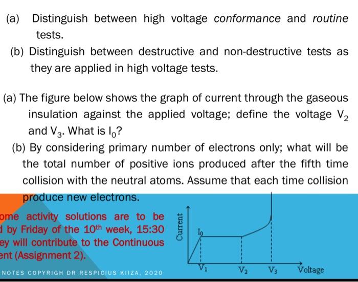 Solved (a) Distinguish between high voltage conformance and