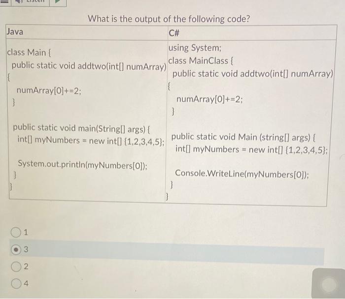 Solved What Is The Output Of The Following Code? | Chegg.com