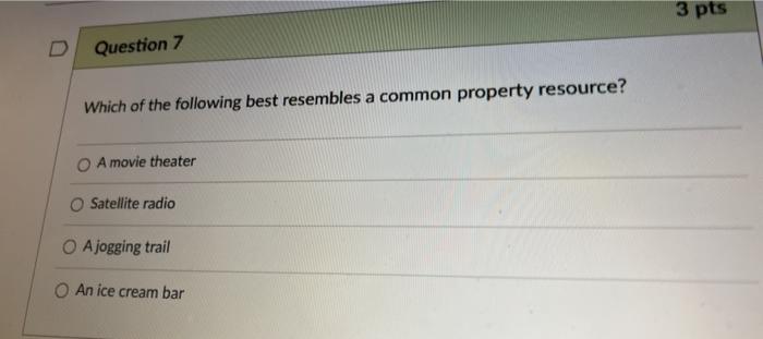 Solved 3 pts Question 7 Which of the following best | Chegg.com