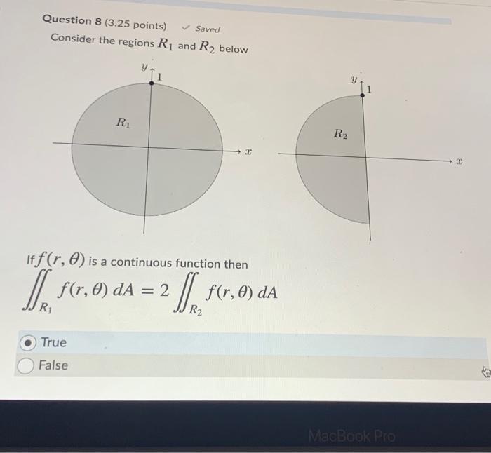 Solved Question 8 (3.25 points) Consider the regions R1 and | Chegg.com